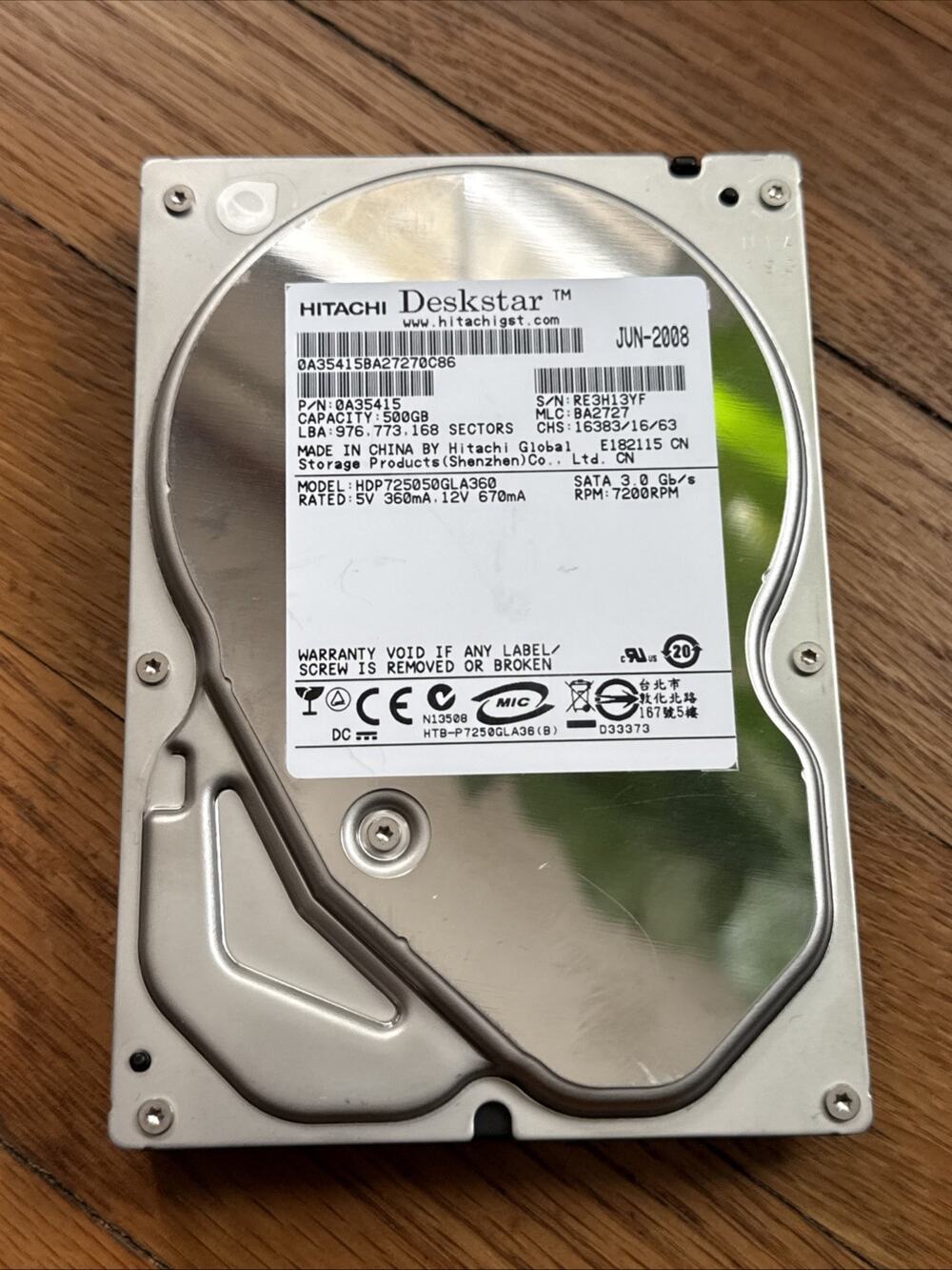 Hitachi Deskstar HDP725032GLA360 500GB 3.0 SATA 7200RPM